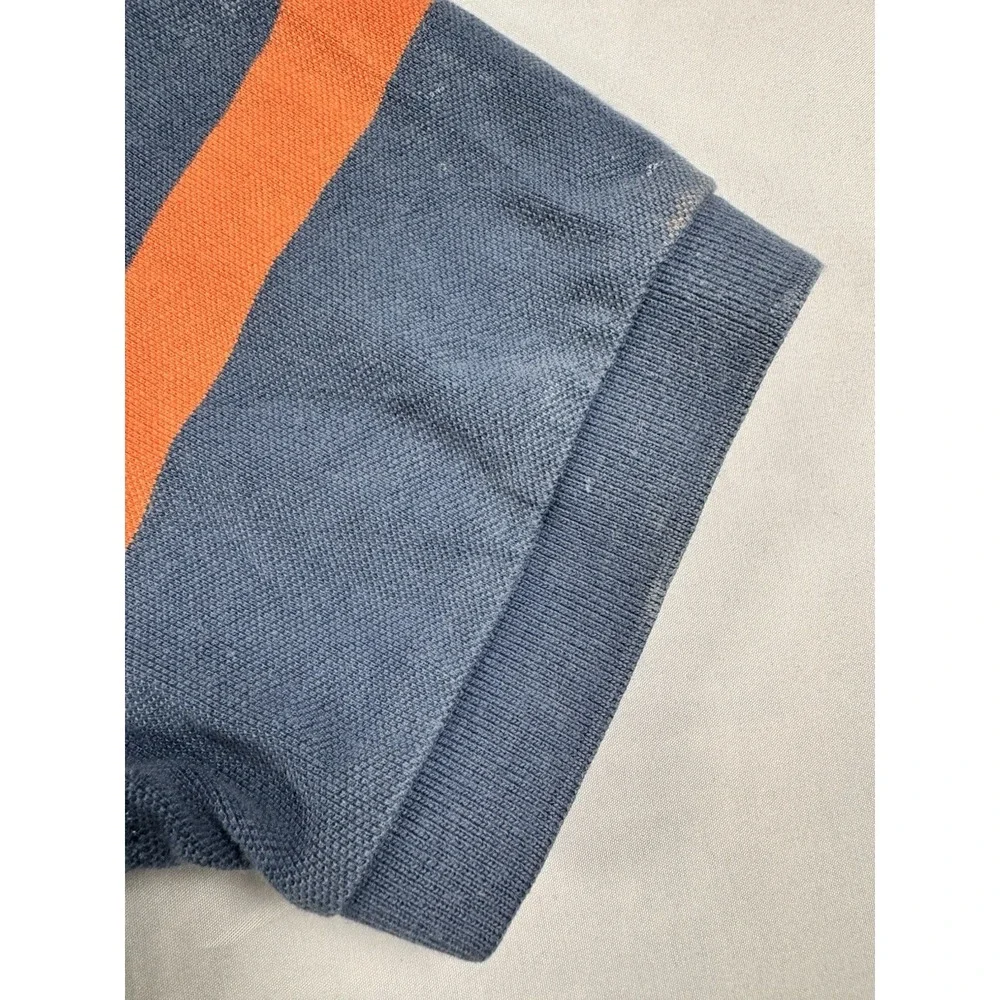 Polo Ralph Lauren Mens Rugby Polo Shirt M Blue Orange Striped Green Pony Cotton